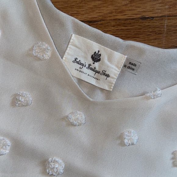 Ladies Swiss Dot Ruffle Sleeve tank - Picture 2 of 3